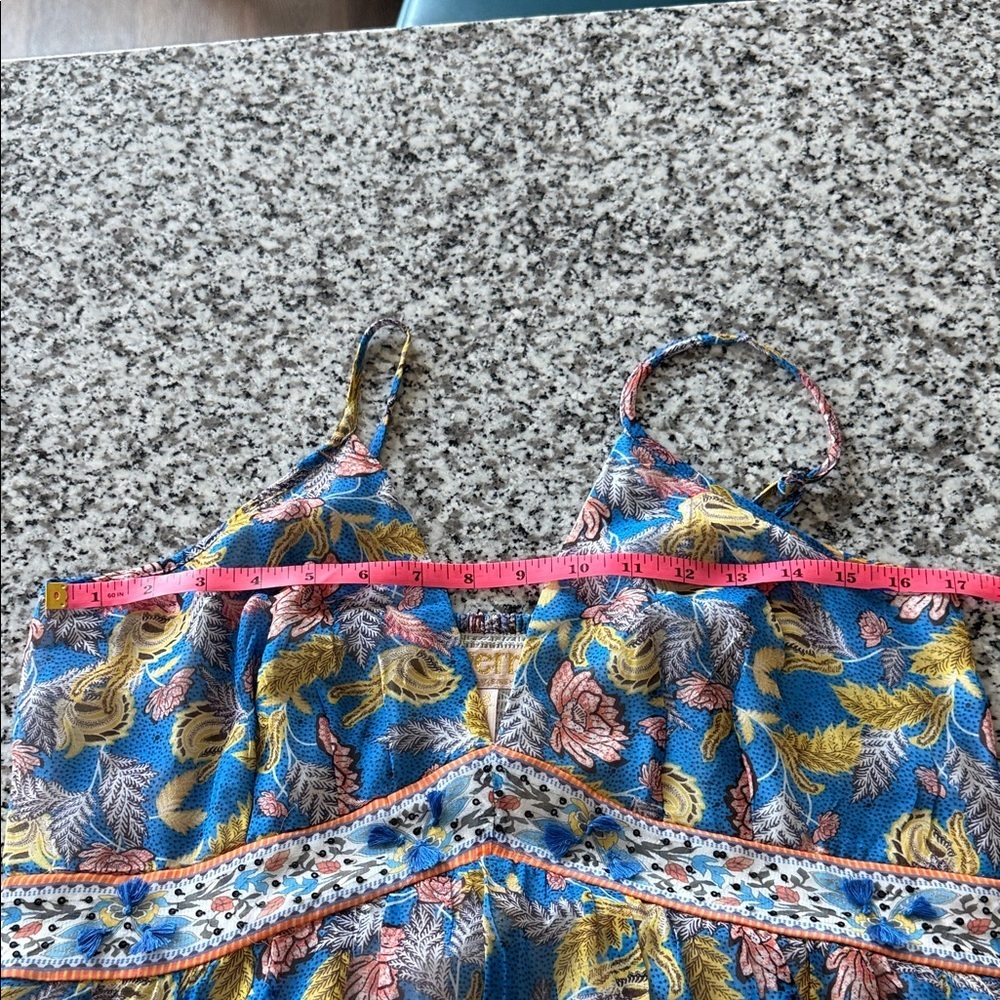 Anthropologie VERB Midi Sundress Vineyard Tiered Floral by Pallavi Singhee Sz 8 - Picture 9 of 11